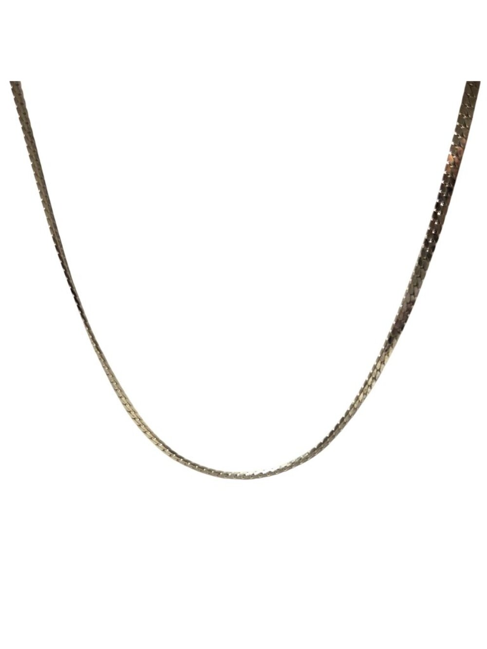 Vintage Herringbone Chain Necklace Gold Tone Minimalist Retro 80s 90s Jewelry